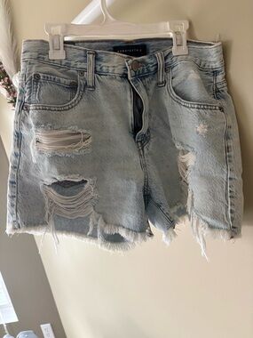 Aeropostale Light Blue Distressed Denim Jean Shorts